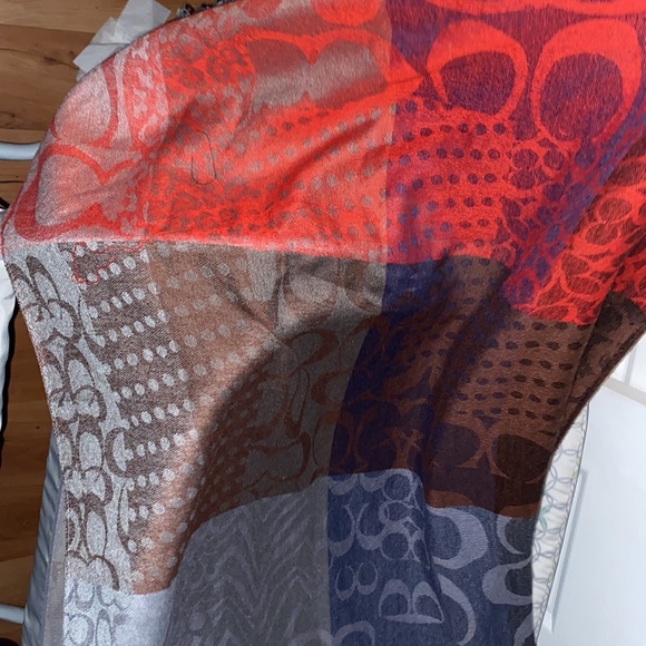 Beautiful, soft, multicolored mixed in nude Coach Scarf. - Picture 3 of 4